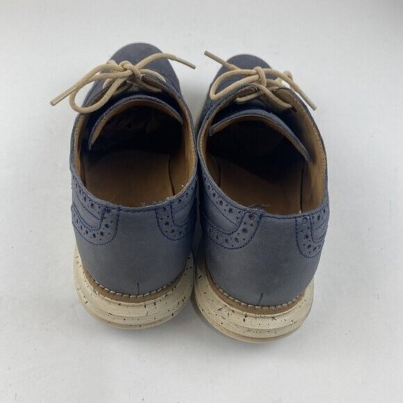Cole Haan Lunargrand Suede Wingtip Oxford Shoes Blue Gray  display picture 1